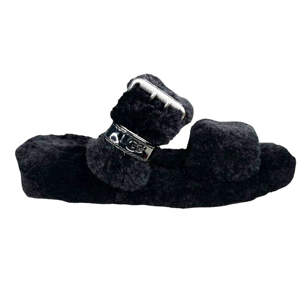 Ugg Women’s Fuzz Yeah Black Shearling Slipper Size US 6